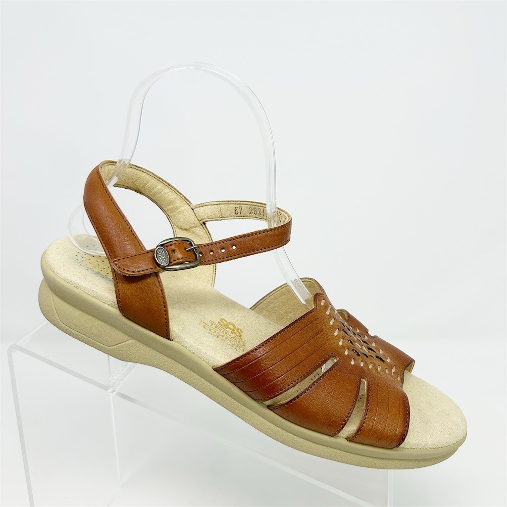Sas Huarache Antique Tan Woven Brown Slingback Comfort Sandals Size 10 Narrow